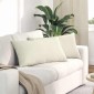 vidaXL Μαξιλάρι Καναπέ 2 pcs Κρεμ 80 x 40 cm Υφασμάτινο Κορντουρά