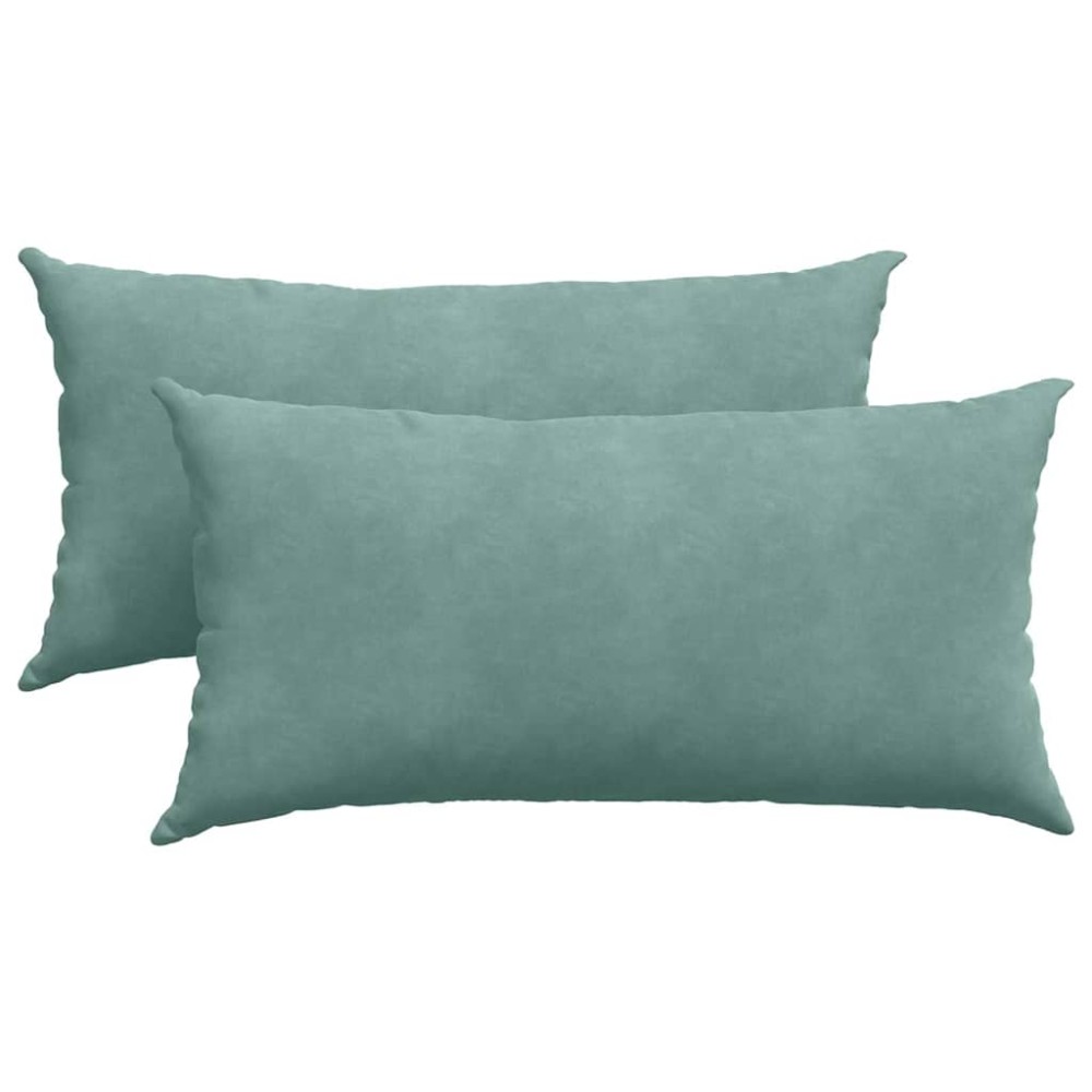 vidaXL Μαξιλάρι Καναπέ 2 pcs Θαλασσί 80 x 40 cm Υφασμάτινο Κορντουρά