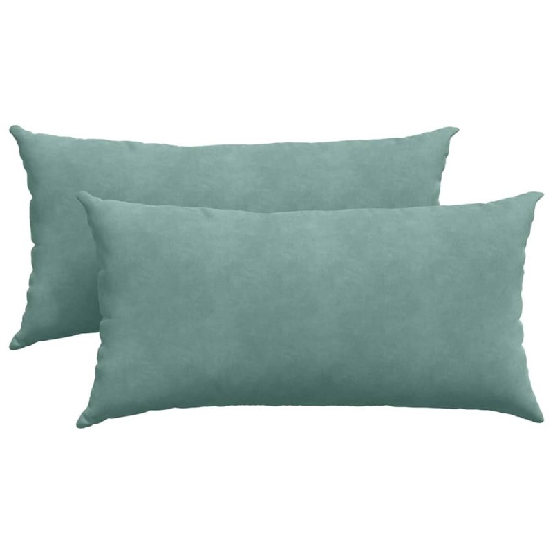 vidaXL Μαξιλάρι Καναπέ 2 pcs Θαλασσί 80 x 40 cm Υφασμάτινο Κορντουρά