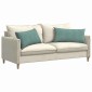 vidaXL Μαξιλάρι Καναπέ 2 pcs Θαλασσί 80 x 40 cm Υφασμάτινο Κορντουρά