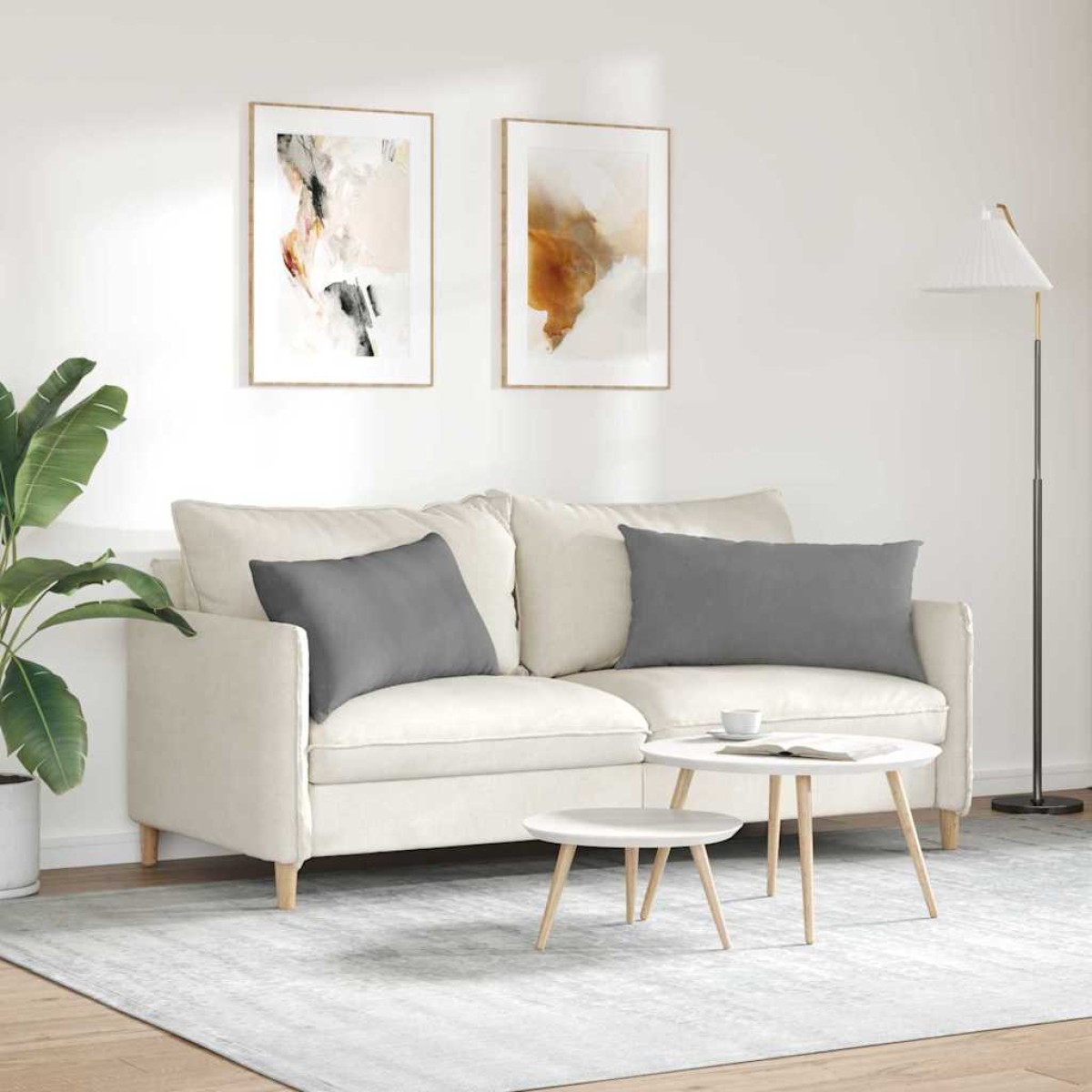 vidaXL Μαξιλάρι Καναπέ 2 pcs Σκούρο Γκρι 80 x 40 cm ύφασμα