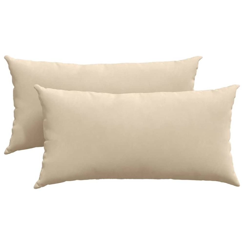 vidaXL Μαξιλάρι Καναπέ 2 pcs Κρεμ 80 x 40 cm ύφασμα