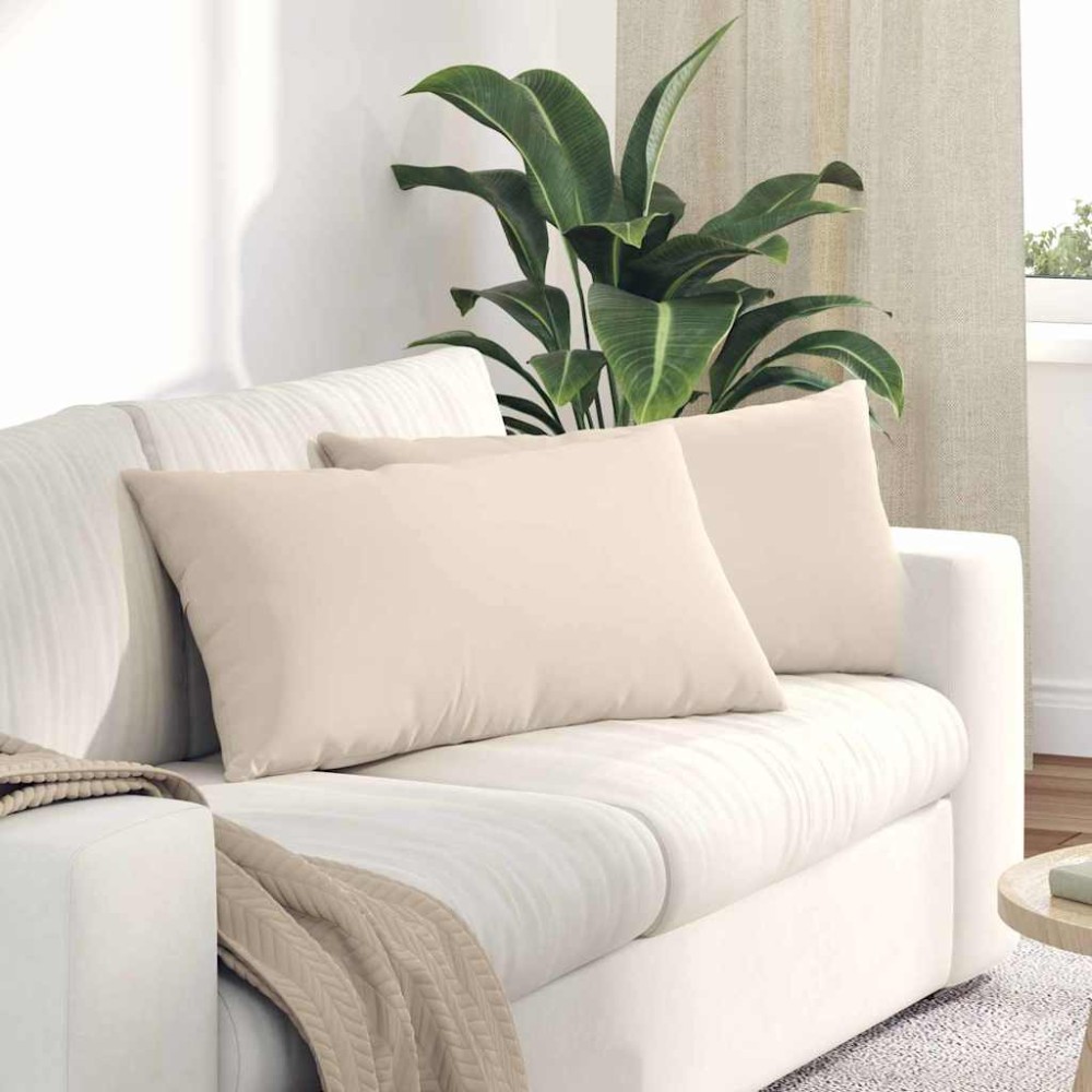 vidaXL Μαξιλάρι Καναπέ 2 pcs Μπεζ 80 x 40 cm ύφασμα