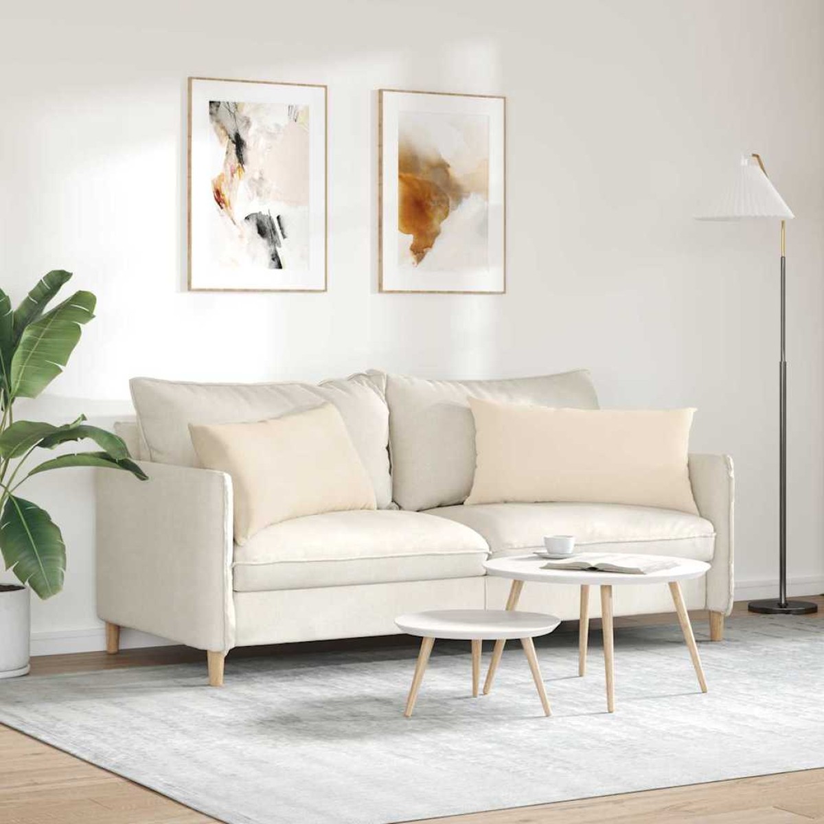 vidaXL Μαξιλάρι Καναπέ 2 pcs Μπεζ 80 x 40 cm ύφασμα
