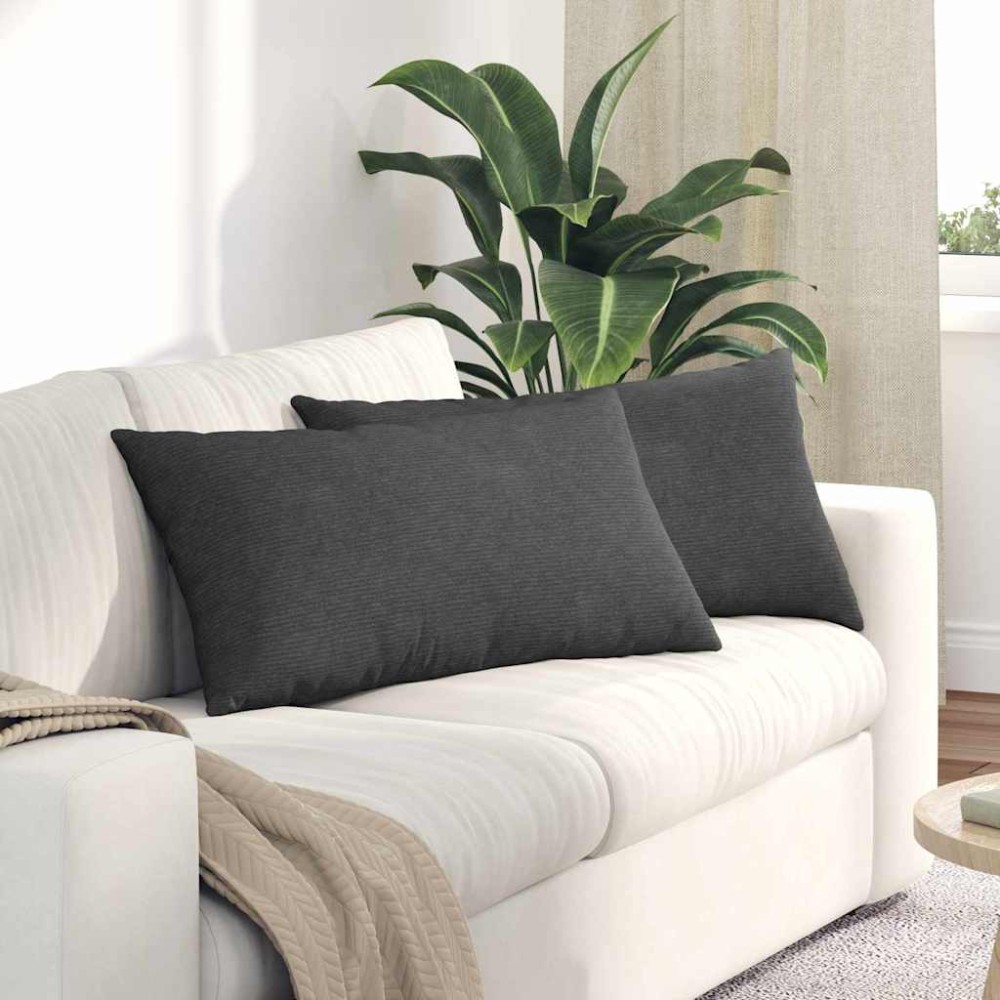 vidaXL Μαξιλάρι Καναπέ 2 pcs Σκούρο Γκρι 80 x 40 cm