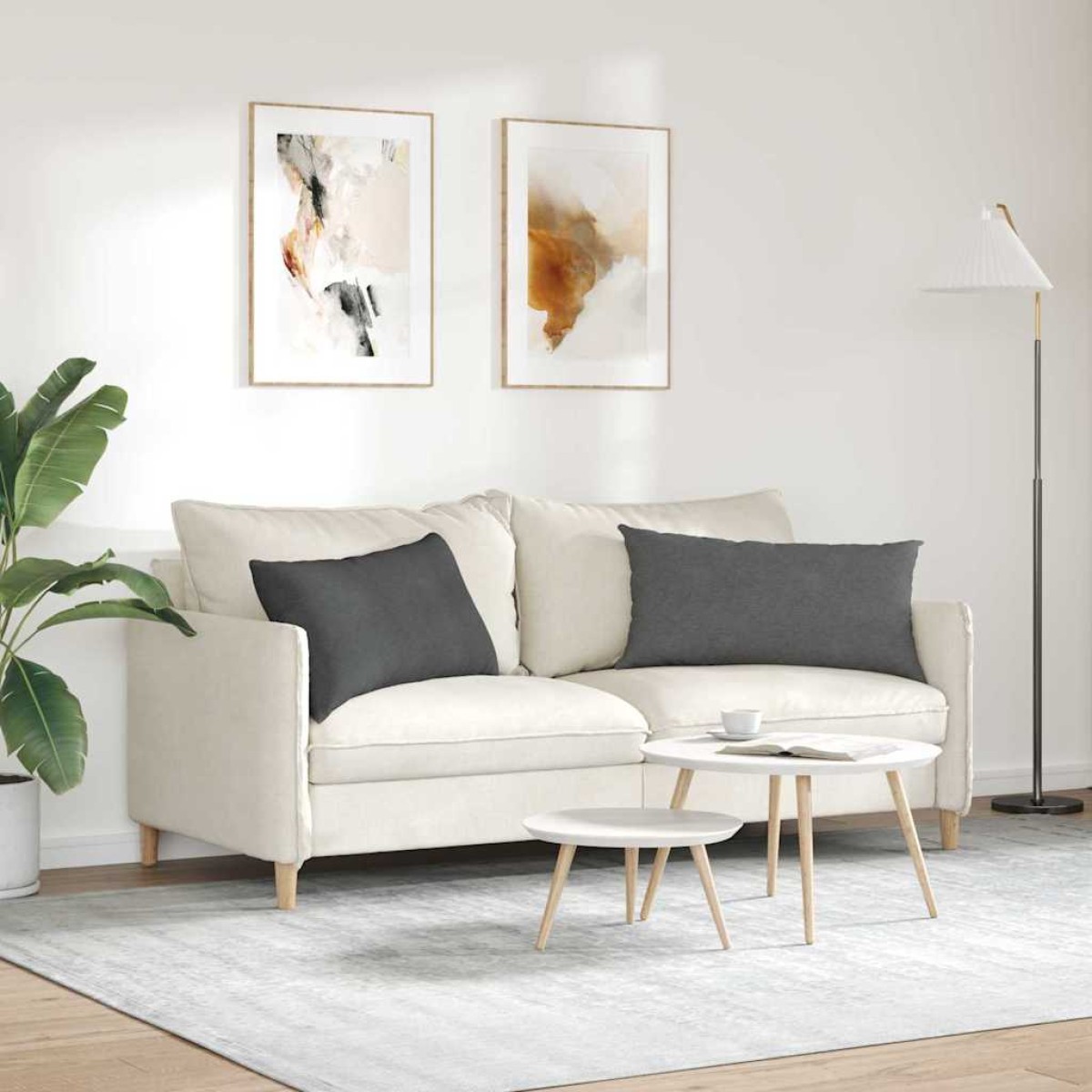 vidaXL Μαξιλάρι Καναπέ 2 pcs Σκούρο Γκρι 80 x 40 cm
