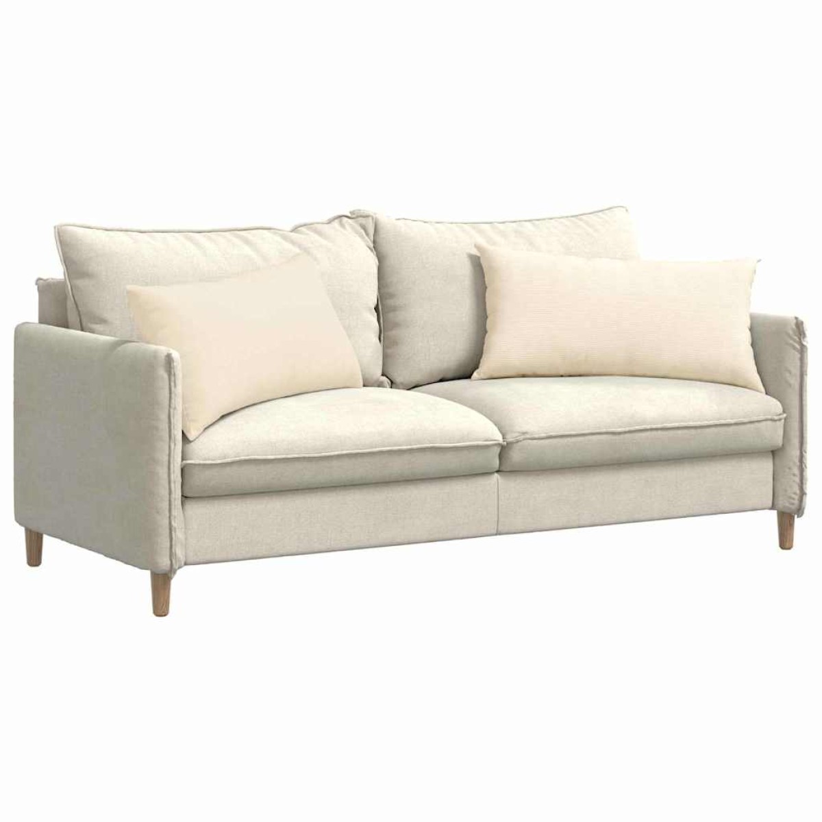 vidaXL Μαξιλάρι Καναπέ 2 pcs Κρεμ 80 x 40 cm Υφασμάτινο Κορντουρά