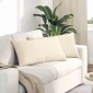 vidaXL Μαξιλάρι Καναπέ 2 pcs Κρεμ 80 x 40 cm Υφασμάτινο Κορντουρά