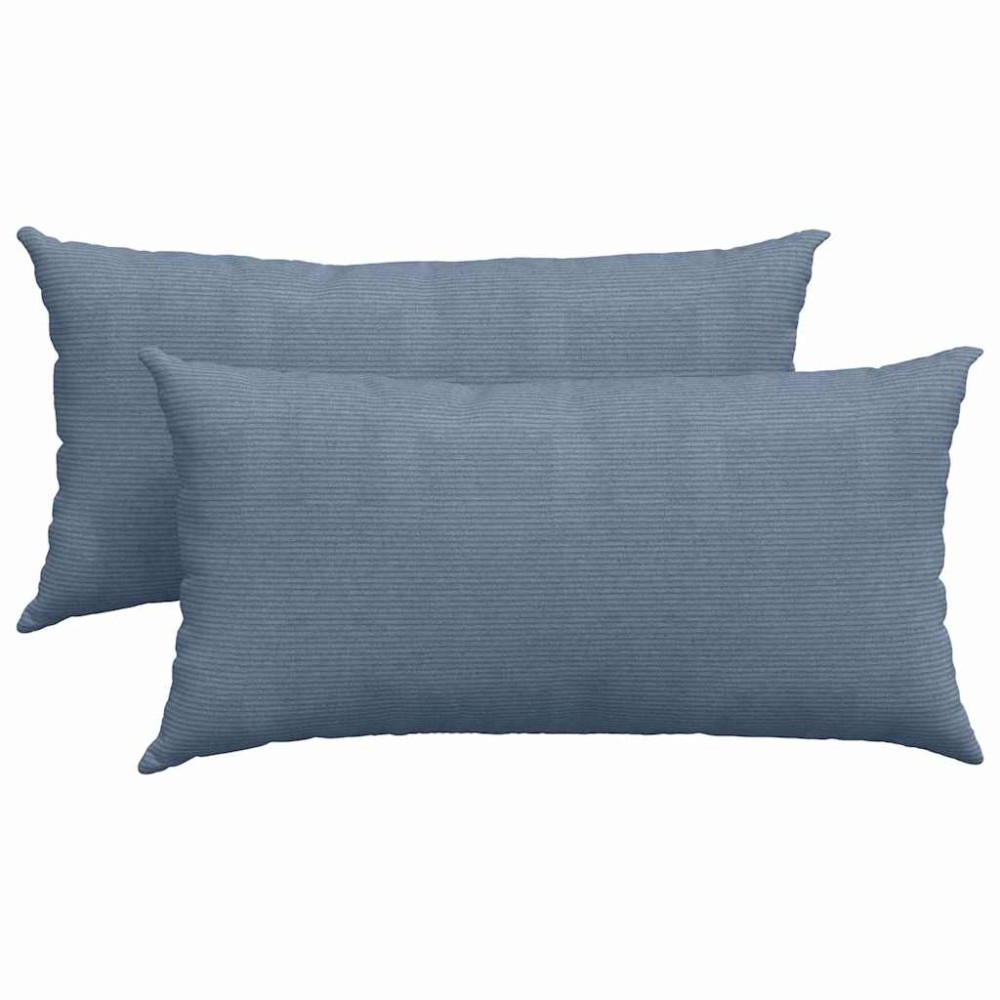 vidaXL Μαξιλάρι Καναπέ 2 pcs Μπλε 80 x 40 cm Υφασμάτινο Κορντουρά