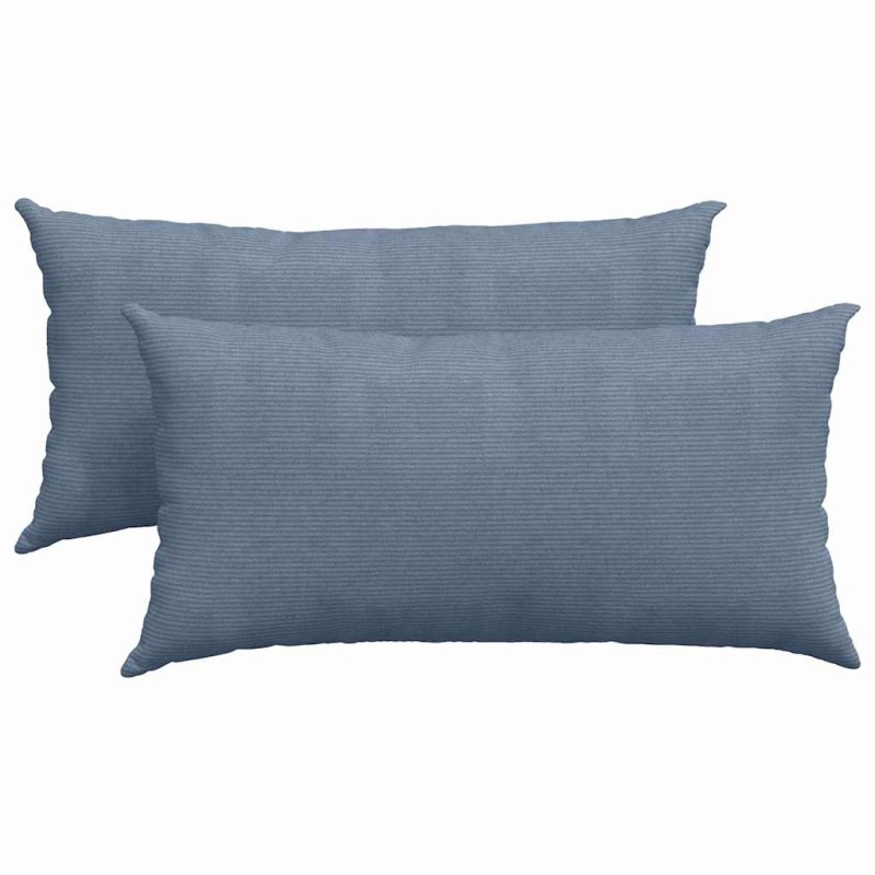 vidaXL Μαξιλάρι Καναπέ 2 pcs Μπλε 80 x 40 cm Υφασμάτινο Κορντουρά