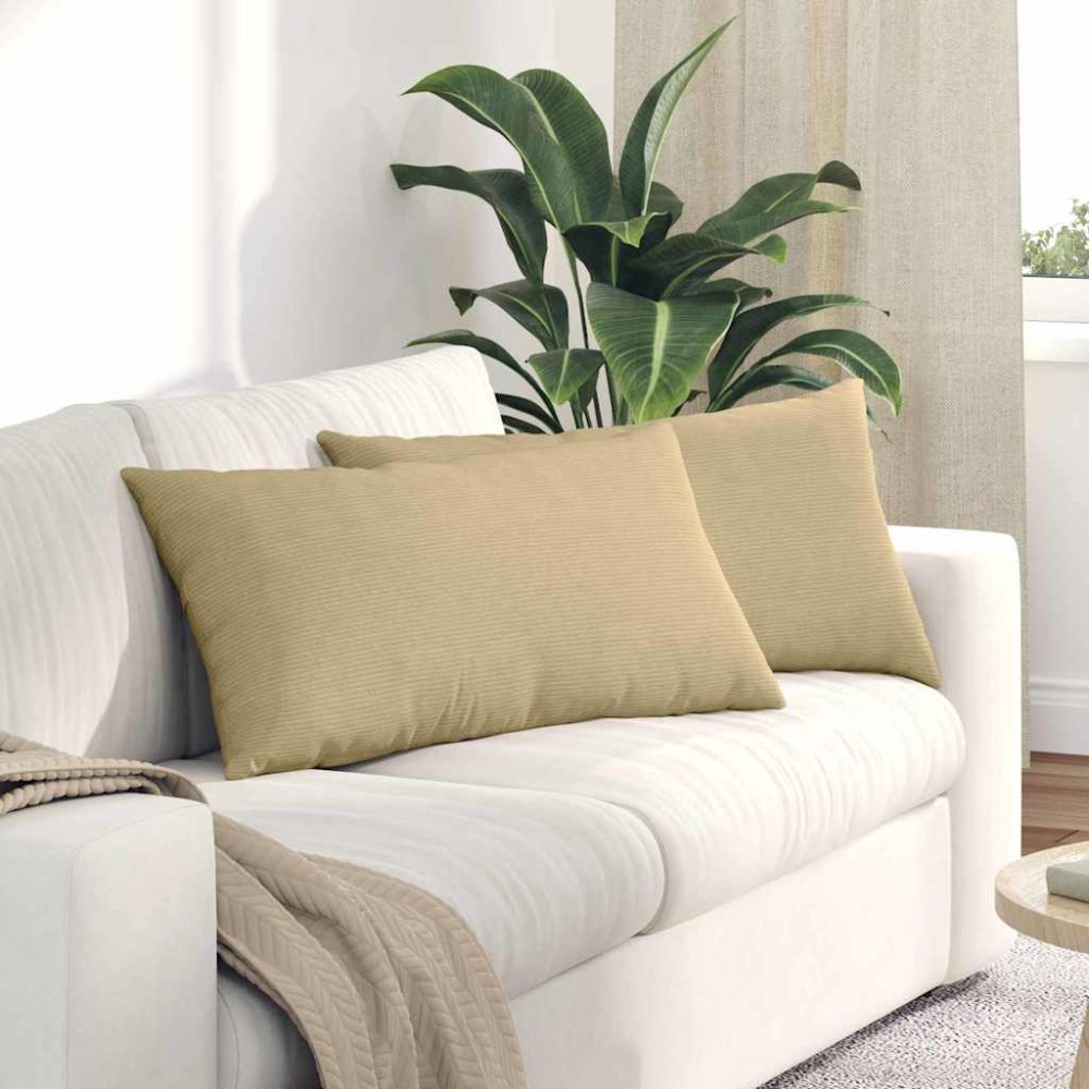 vidaXL Μαξιλάρι Καναπέ 2 pcs Γκρι Πράσινο 80 x 40 cm