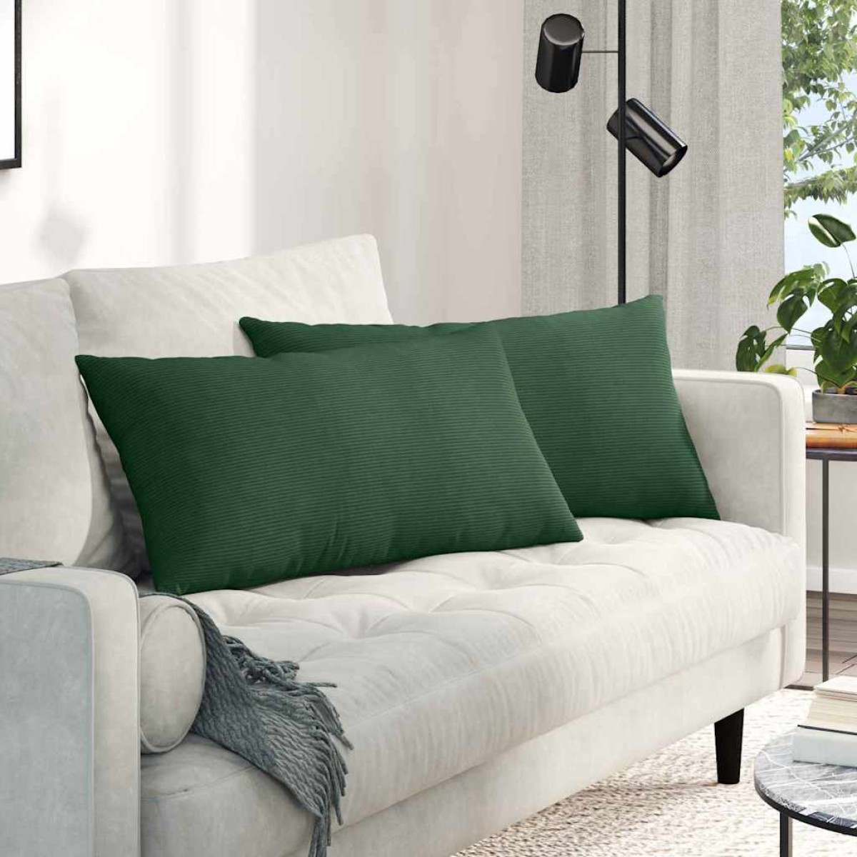 vidaXL Μαξιλάρι Καναπέ 2 pcs Σκούρο Πράσινο 80 x 40 cm
