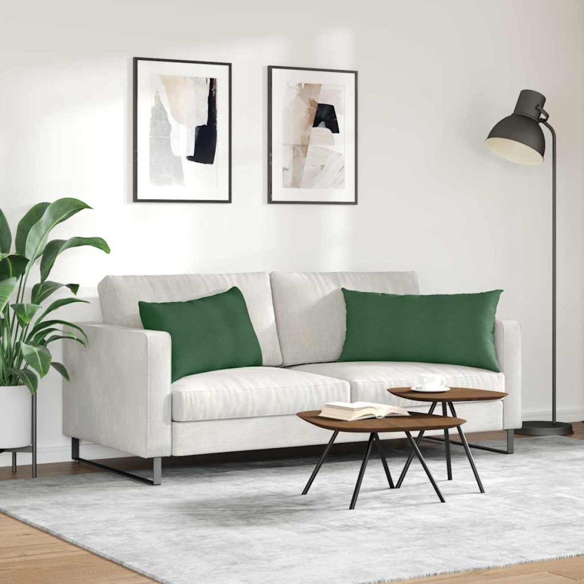 vidaXL Μαξιλάρι Καναπέ 2 pcs Σκούρο Πράσινο 80 x 40 cm