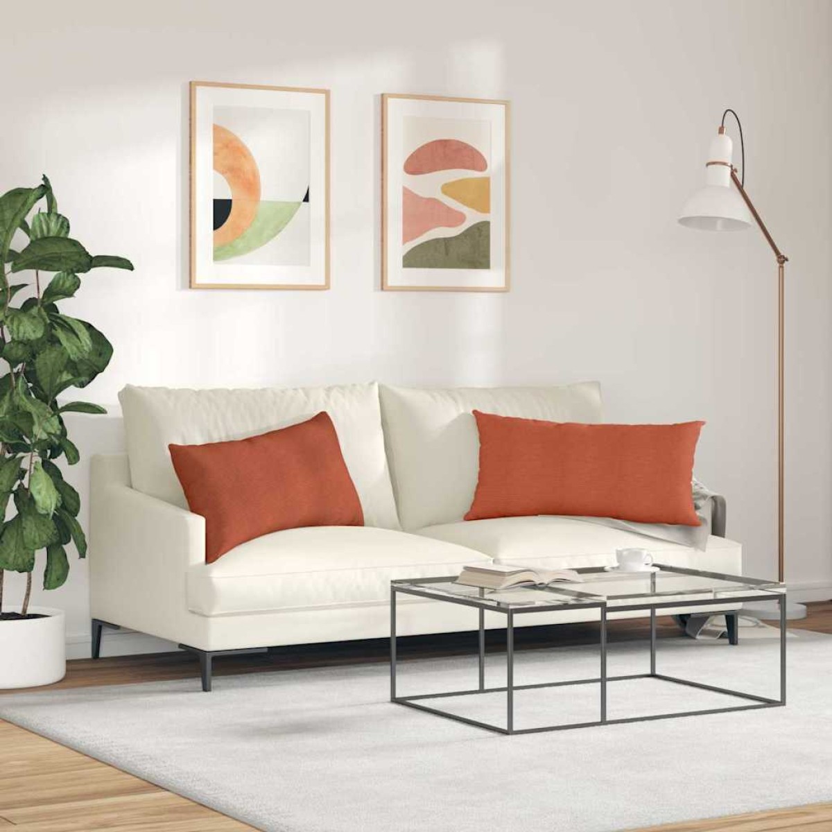 vidaXL Μαξιλάρι Καναπέ 2 pcs Κόκκινο Πορτοκαλί 80 x 40 cm