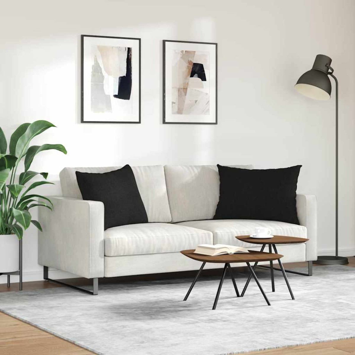 vidaXL Μαξιλάρι Καναπέ 2 τμχ. ύφασμα Μαύρο 70 x 50 cm