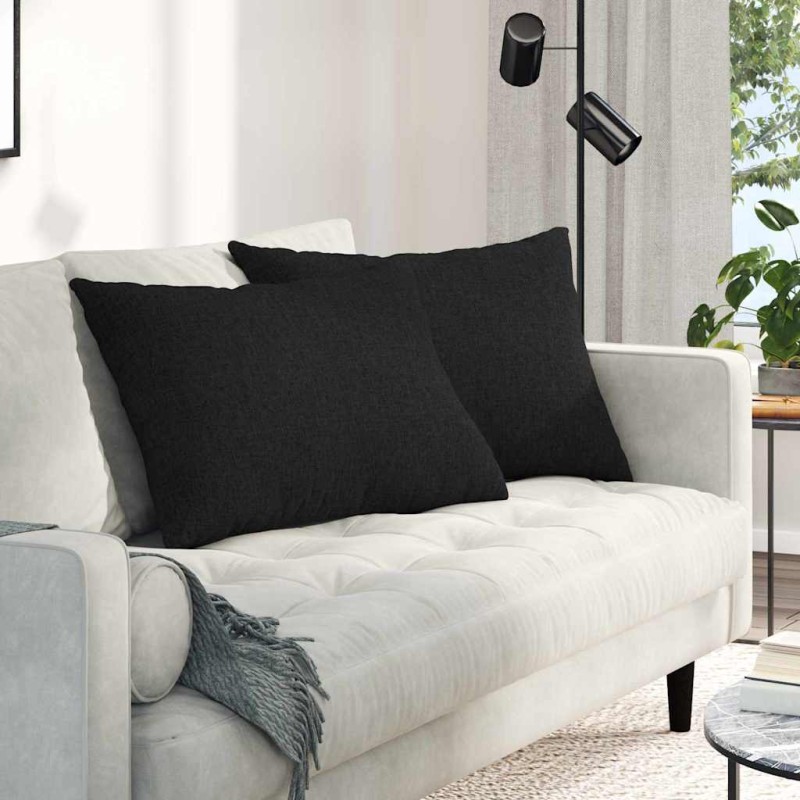 vidaXL Μαξιλάρι Καναπέ 2 τμχ. ύφασμα Μαύρο 70 x 50 cm