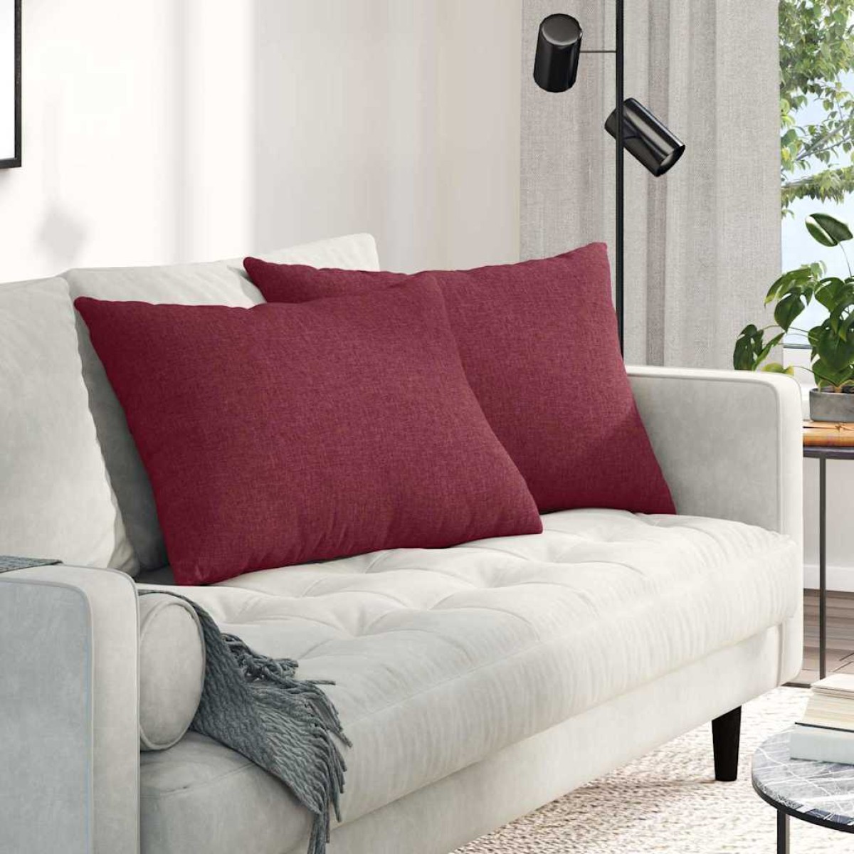 vidaXL Μαξιλάρι Καναπέ 2 τμχ. ύφασμα Κόκκινο 70 x 50 cm