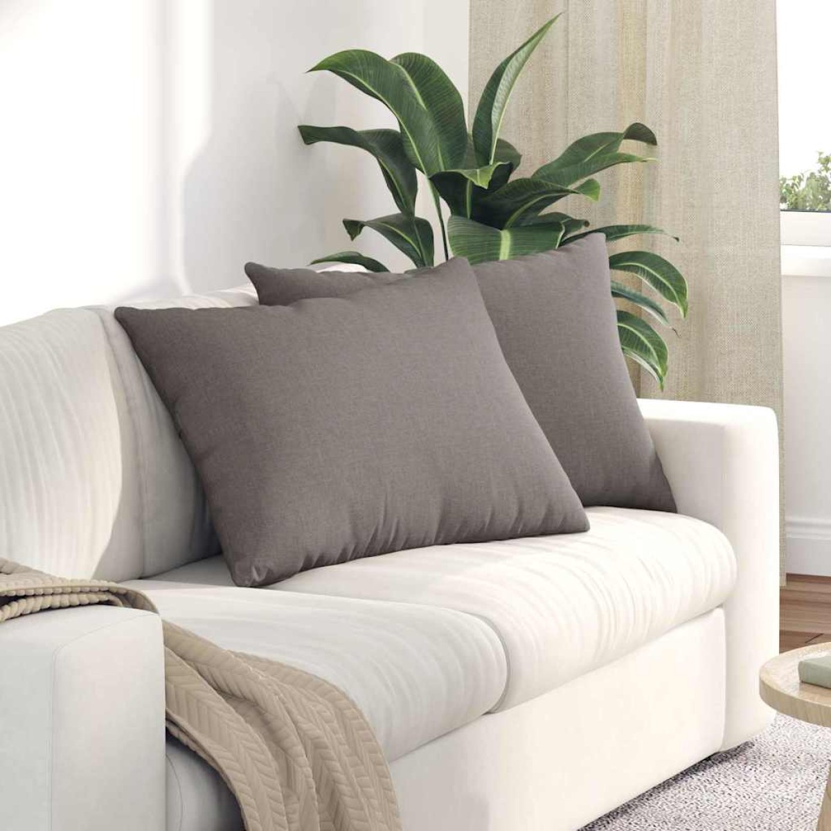 vidaXL Μαξιλάρι Καναπέ 2 τμχ. ύφασμα Taupe 70 x 50 cm