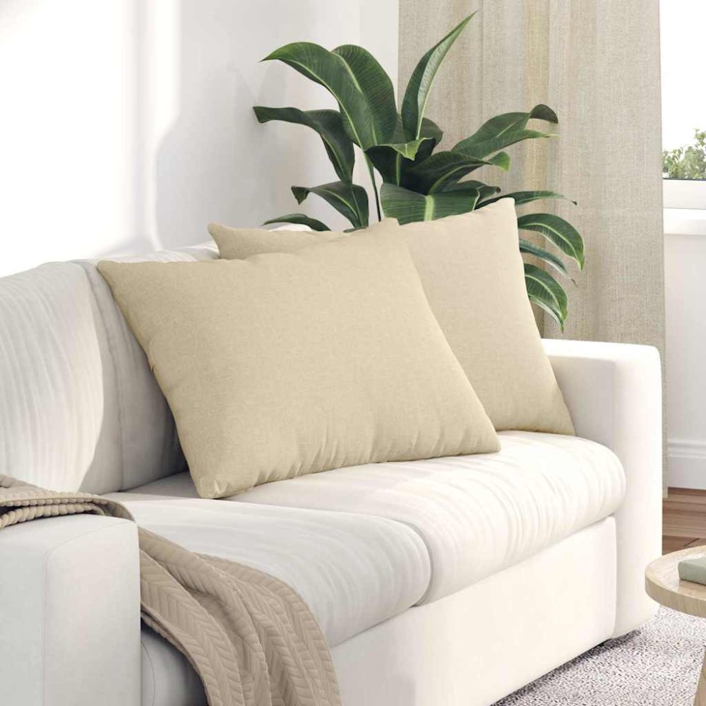 vidaXL Μαξιλάρι Καναπέ 2 τμχ. ύφασμα Κρεμ 70 x 50 cm