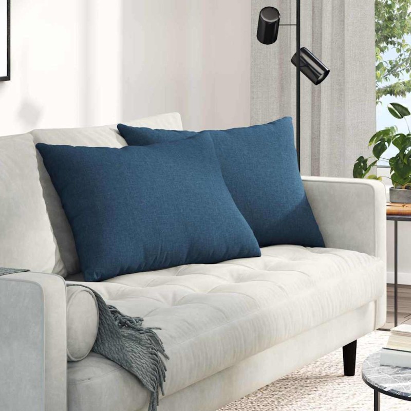 vidaXL Μαξιλάρι Καναπέ 2 τμχ. ύφασμα Μπλε 70 x 50 cm