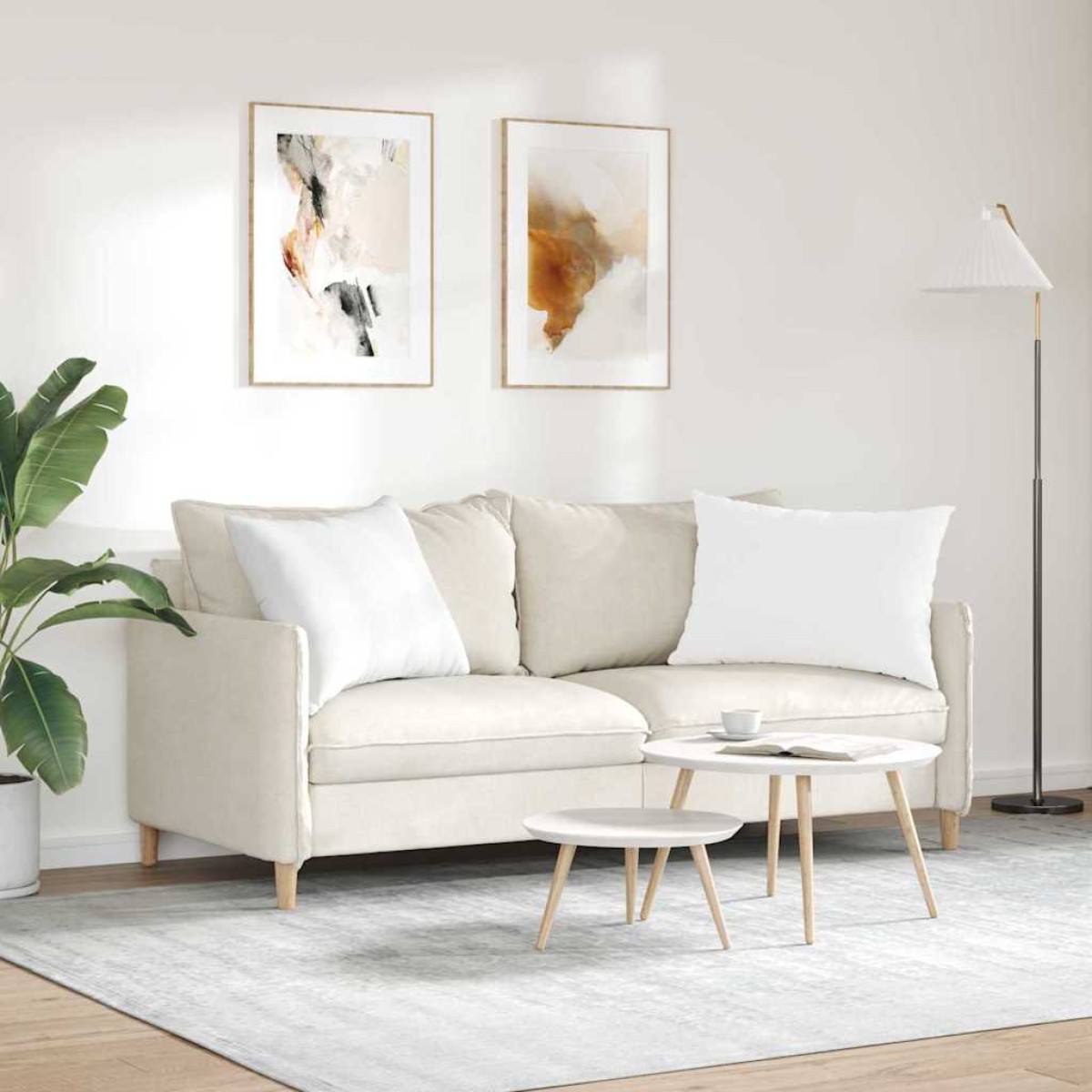 vidaXL Μαξιλάρι Καναπέ 2 τμχ. ύφασμα Λευκό 70 x 50 cm