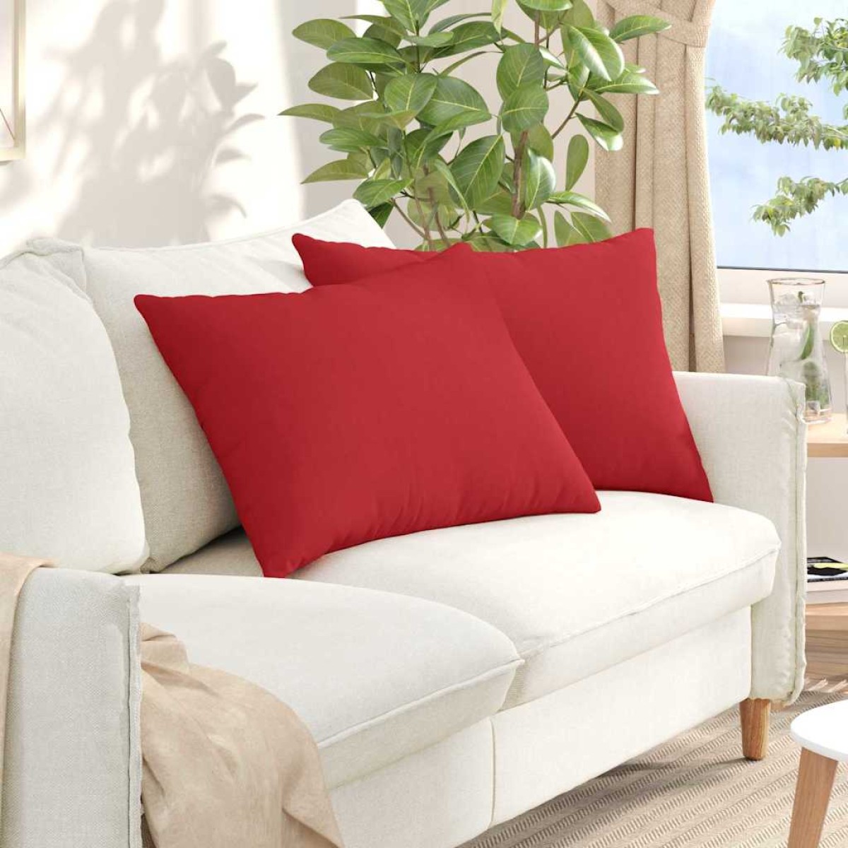 vidaXL Μαξιλάρι Καναπέ 2 τμχ. ύφασμα Κόκκινο 70 x 50 cm