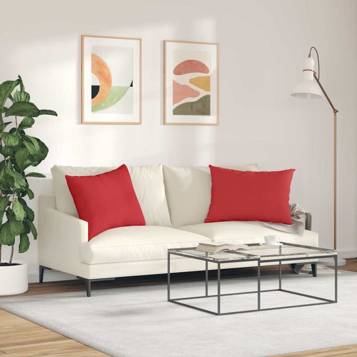 vidaXL Μαξιλάρι Καναπέ 2 τμχ. ύφασμα Κόκκινο 70 x 50 cm