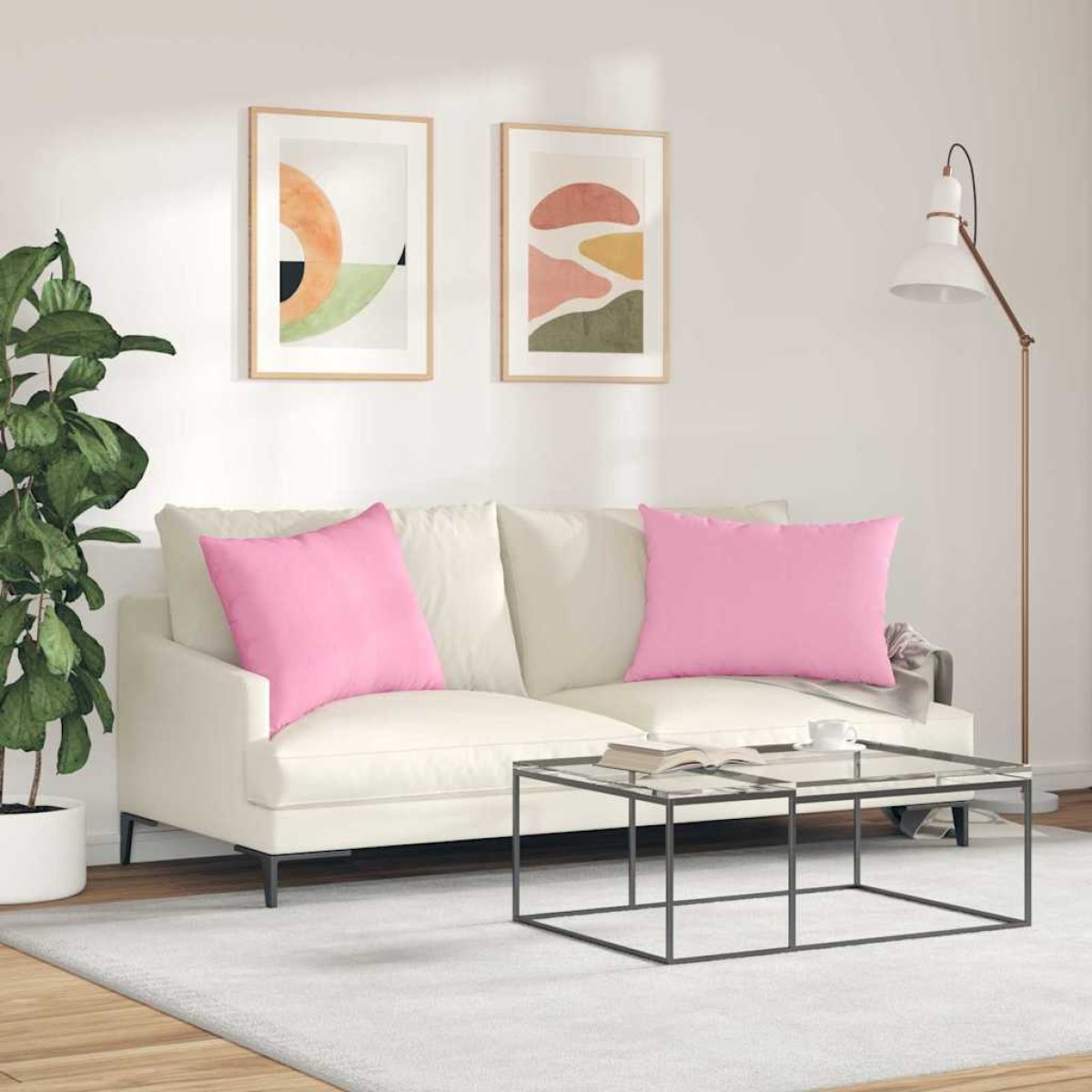 vidaXL Μαξιλάρι Καναπέ 2 τμχ. ύφασμα Ροζ 70 x 50 cm