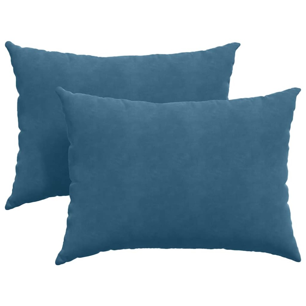 vidaXL Μαξιλάρι Καναπέ 2 pcs Μπλε 70 x 50 cm Υφασμάτινο Κορντουρά