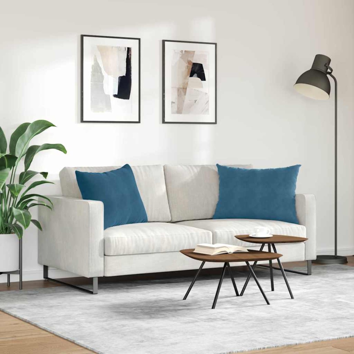 vidaXL Μαξιλάρι Καναπέ 2 pcs Μπλε 70 x 50 cm Υφασμάτινο Κορντουρά