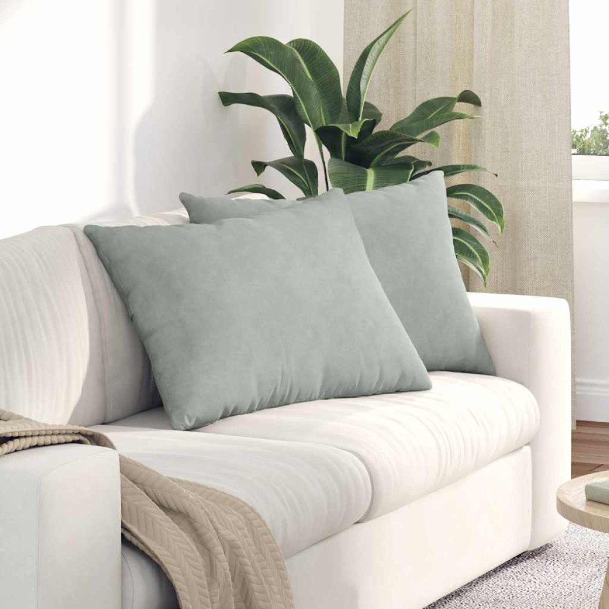 vidaXL Μαξιλάρι Καναπέ 2 pcs Ανοιχτό γκρι 70 x 50 cm