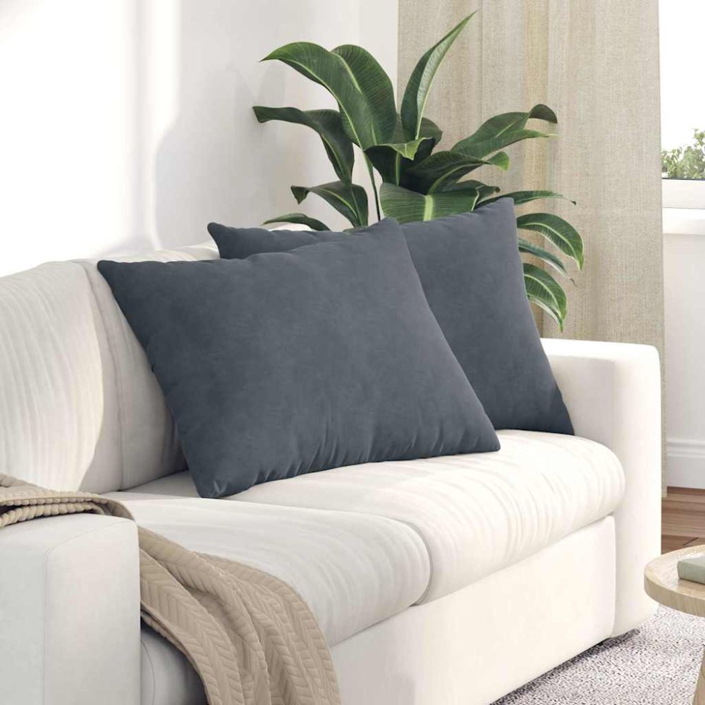vidaXL Μαξιλάρι Καναπέ 2 pcs Σκούρο Γκρι 70 x 50 cm