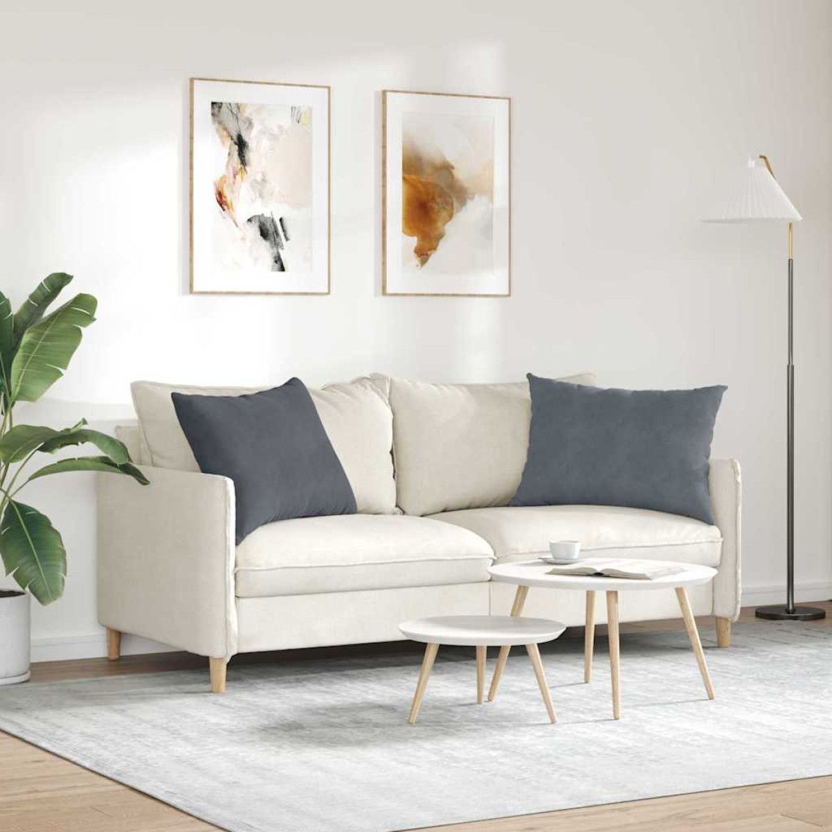 vidaXL Μαξιλάρι Καναπέ 2 pcs Σκούρο Γκρι 70 x 50 cm