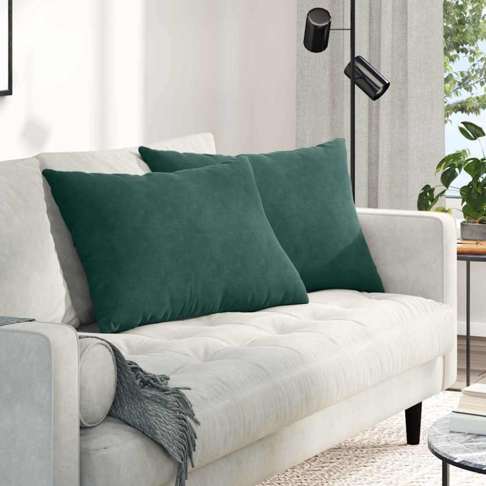 vidaXL Μαξιλάρι Καναπέ 2 pcs Σκούρο Πράσινο 70 x 50 cm