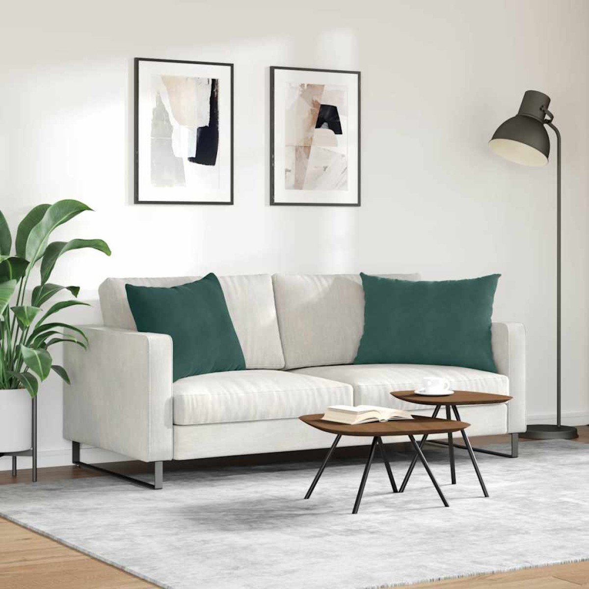 vidaXL Μαξιλάρι Καναπέ 2 pcs Σκούρο Πράσινο 70 x 50 cm