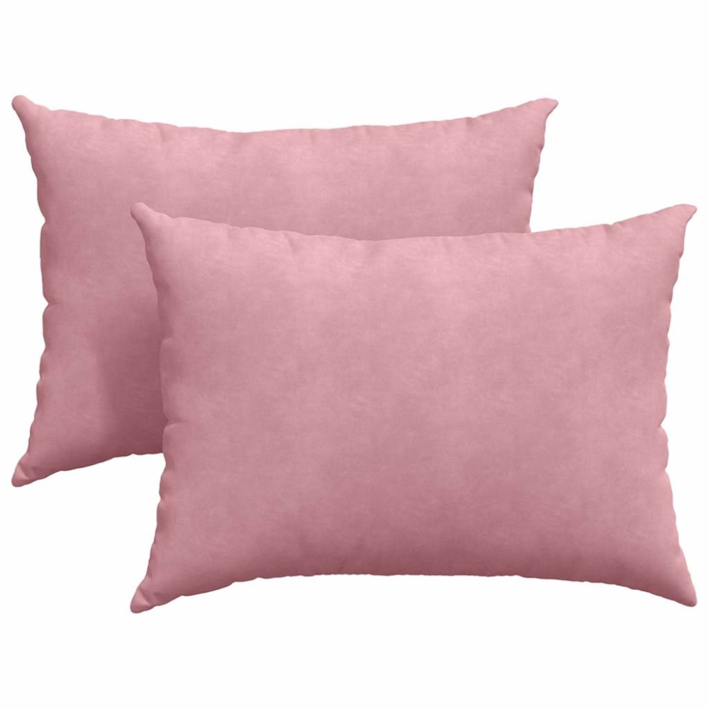 vidaXL Μαξιλάρι Καναπέ 2 pcs Ροζ 70 x 50 cm Υφασμάτινο Κορντουρά