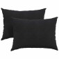 vidaXL Μαξιλάρι Καναπέ 2 pcs Μαύρο 70 x 50 cm Υφασμάτινο Κορντουρά