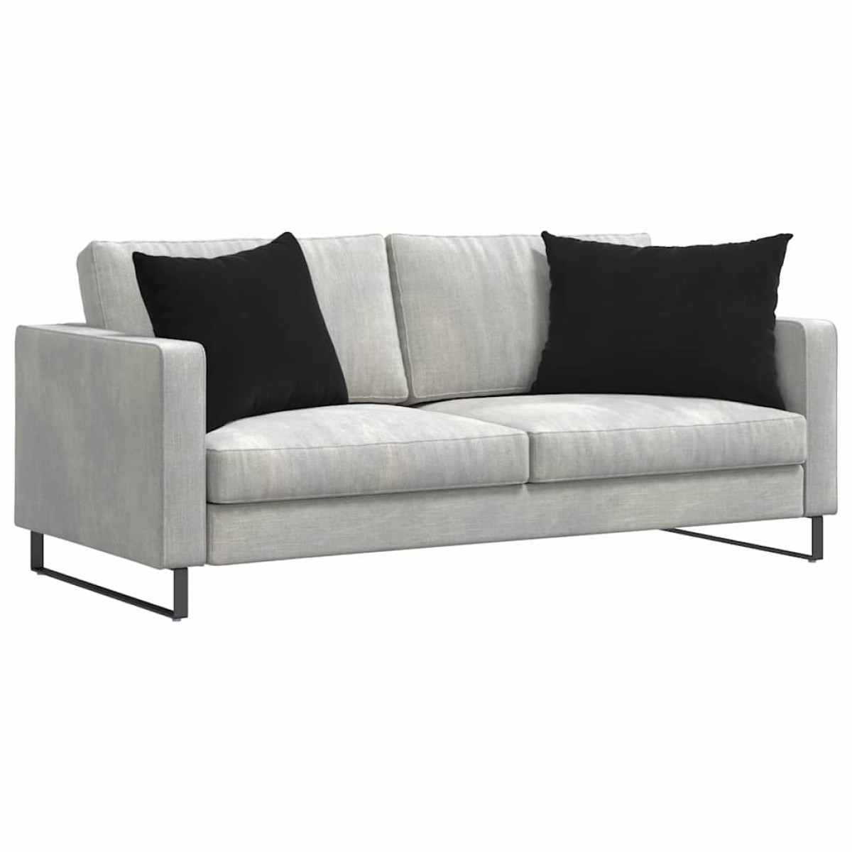 vidaXL Μαξιλάρι Καναπέ 2 pcs Μαύρο 70 x 50 cm Υφασμάτινο Κορντουρά