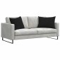 vidaXL Μαξιλάρι Καναπέ 2 pcs Μαύρο 70 x 50 cm Υφασμάτινο Κορντουρά