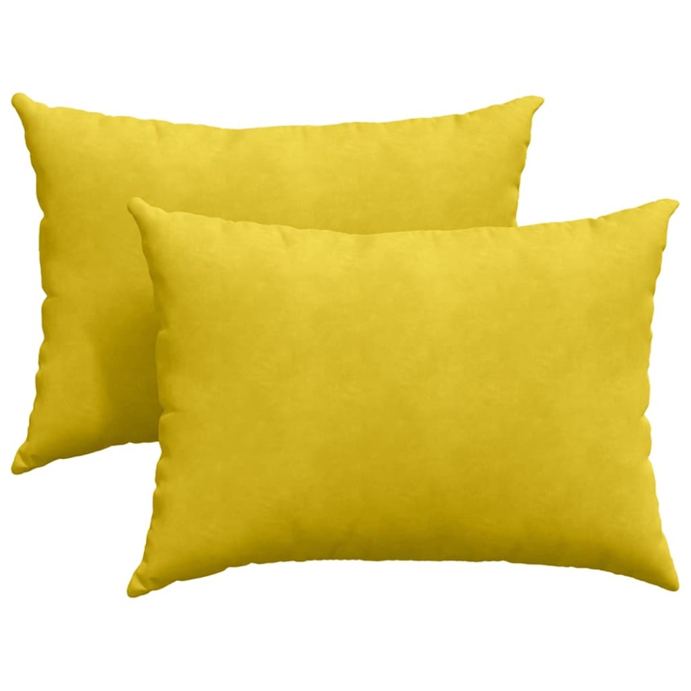 vidaXL Μαξιλάρι Καναπέ 2 pcs Κίτρινο 70 x 50 cm Υφασμάτινο Κορντουρά