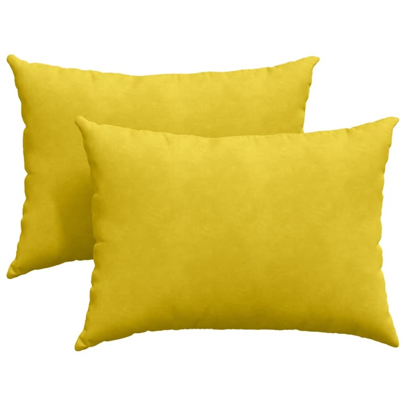 vidaXL Μαξιλάρι Καναπέ 2 pcs Κίτρινο 70 x 50 cm Υφασμάτινο Κορντουρά