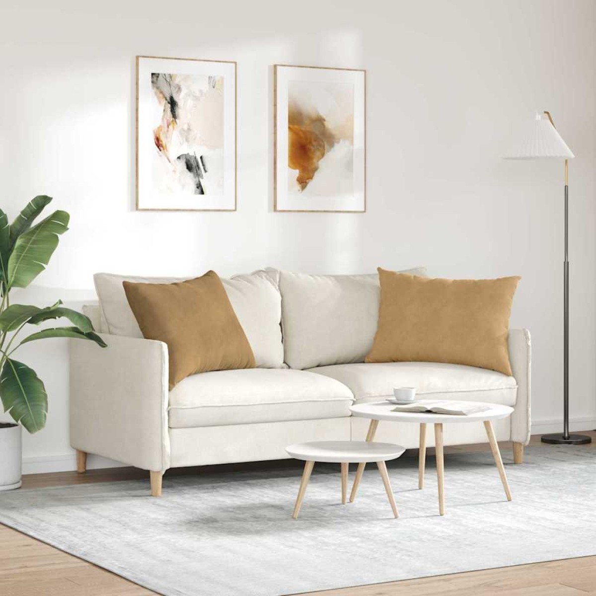 vidaXL Μαξιλάρι Καναπέ 2 pcs Καφέ 70 x 50 cm Υφασμάτινο Κορντουρά