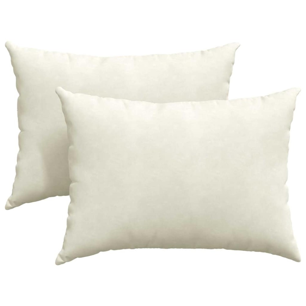 vidaXL Μαξιλάρι Καναπέ 2 pcs Κρεμ 70 x 50 cm Υφασμάτινο Κορντουρά