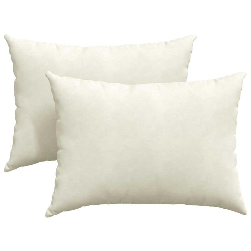 vidaXL Μαξιλάρι Καναπέ 2 pcs Κρεμ 70 x 50 cm Υφασμάτινο Κορντουρά