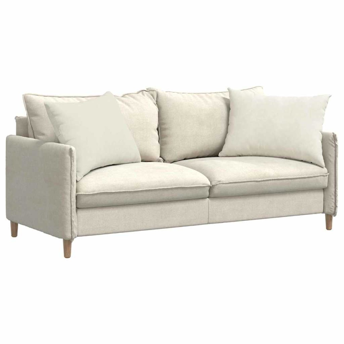 vidaXL Μαξιλάρι Καναπέ 2 pcs Κρεμ 70 x 50 cm Υφασμάτινο Κορντουρά