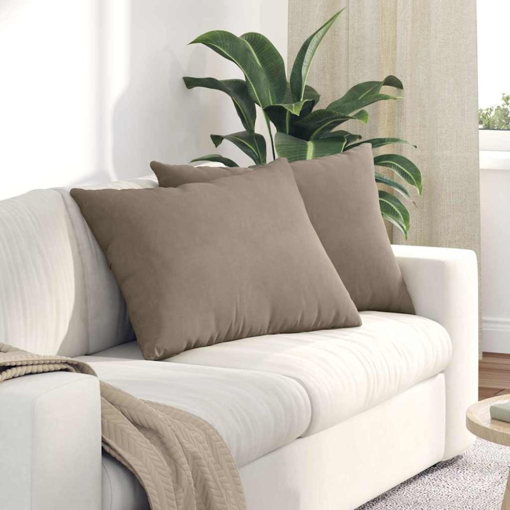 vidaXL Μαξιλάρι Καναπέ 2 pcs Taupe 70 x 50 cm ύφασμα