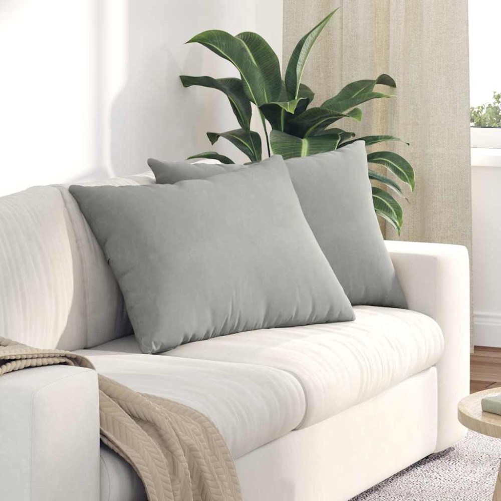 vidaXL Μαξιλάρι Καναπέ 2 pcs Ανοιχτό γκρι 70 x 50 cm ύφασμα