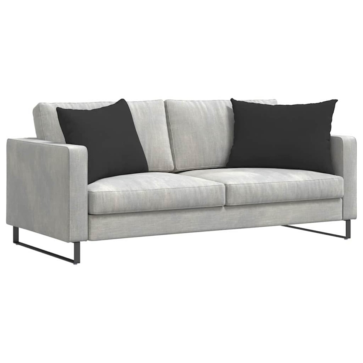 vidaXL Μαξιλάρι Καναπέ 2 pcs Μαύρο 70 x 50 cm ύφασμα