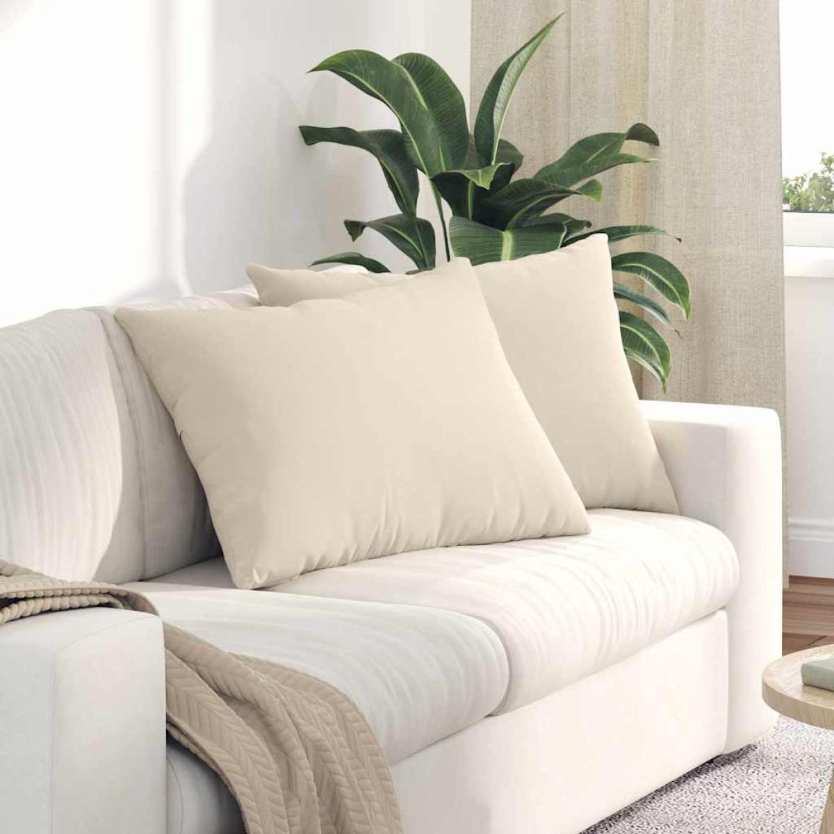 vidaXL Μαξιλάρι Καναπέ 2 pcs Μπεζ 70 x 50 cm ύφασμα