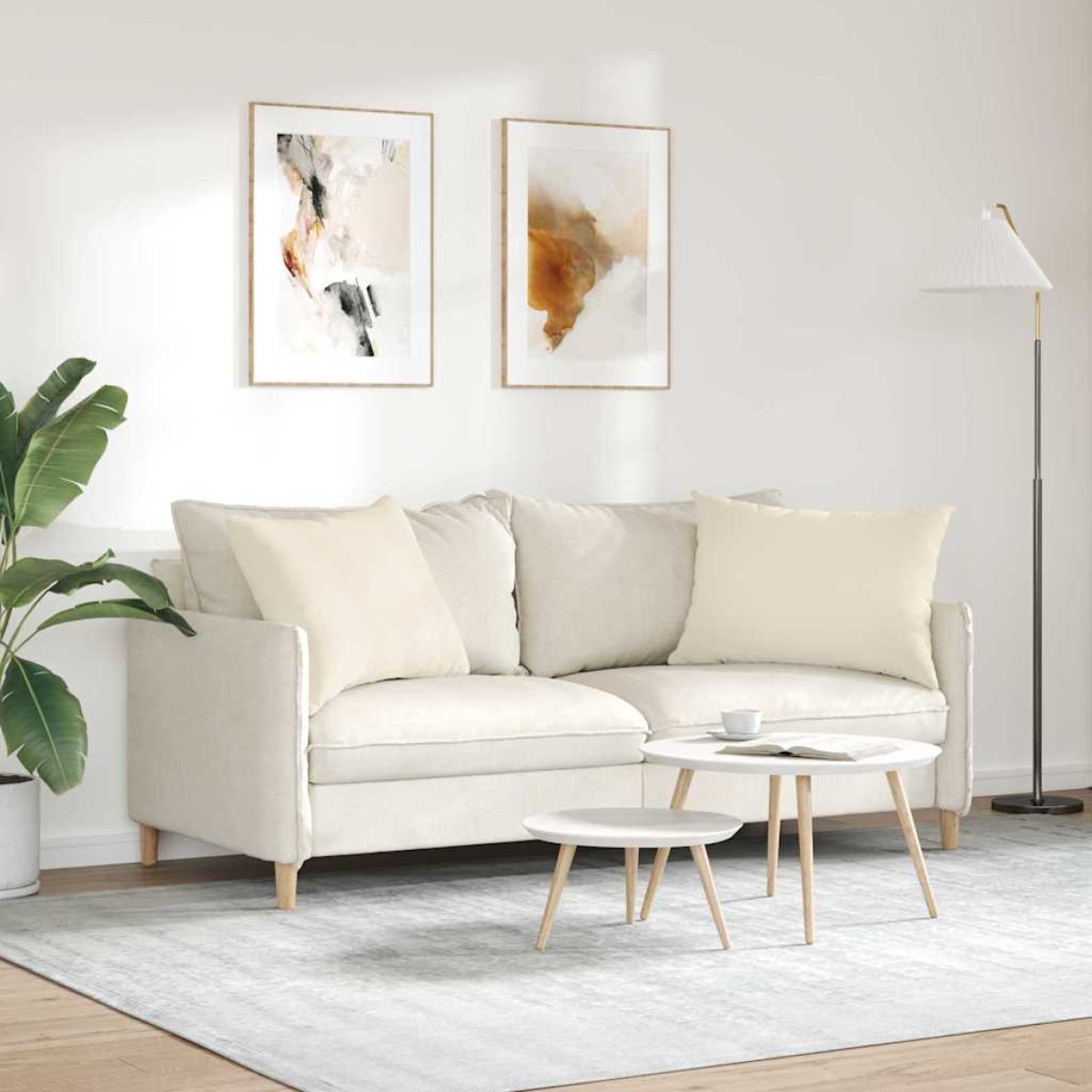 vidaXL Μαξιλάρι Καναπέ 2 pcs Μπεζ 70 x 50 cm ύφασμα